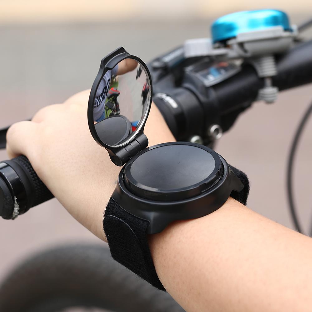 Mountain Bike Wrist Reflector Wrist Strap Rear View Mirror 360 Degree Rotating Mirror Bicycle Wrist Strap Rearview Cycling Tool