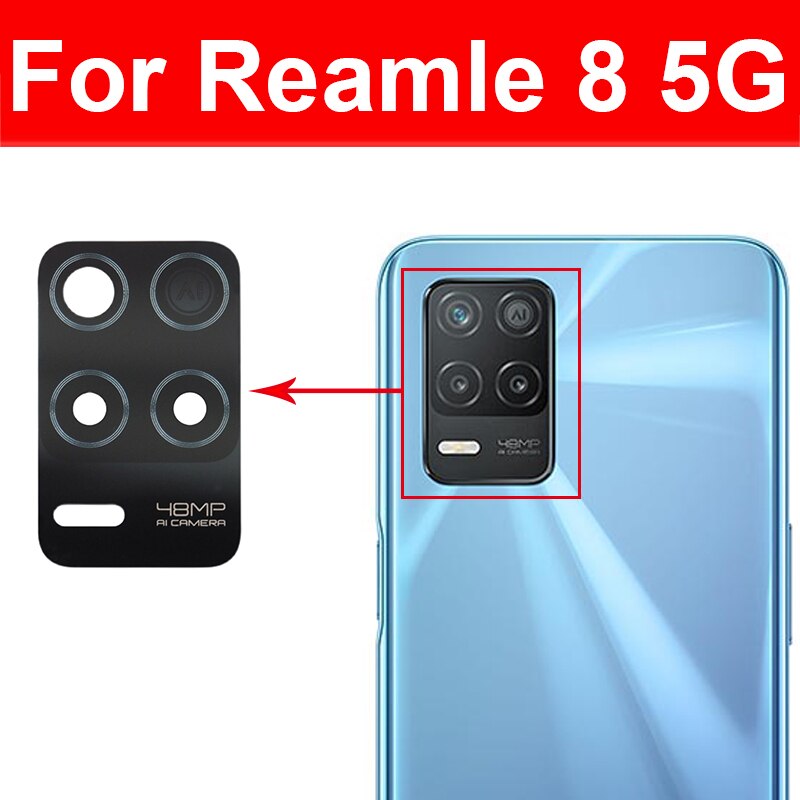 Terug Achteruitrijcamera Glas Lens Voor Oppo Realme 7 8 Pro 7i 8i 8S Global 5G Achteruitrijcamera lens Voor Realme 7pro 8pro Met Sticker Reparatie