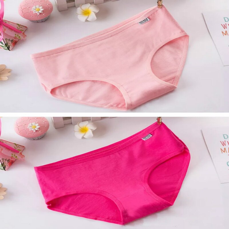 Calcinha curta infantil sólida com 4 tamanhos floral calcinha infantil roupa interior macia de algodão