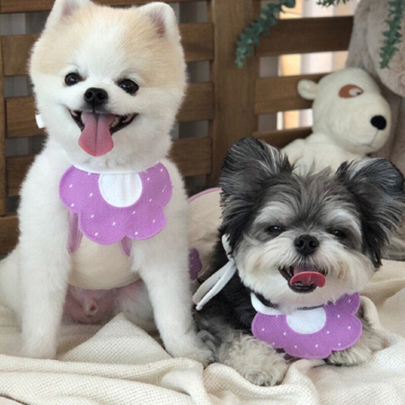 Collar con forma de flor para mascotas, Bandanas Kawaii para perros y gatos, Baberos para mascotas, bufanda, accesorios para cachorros y Husky, pechera de punto para gatos y perros