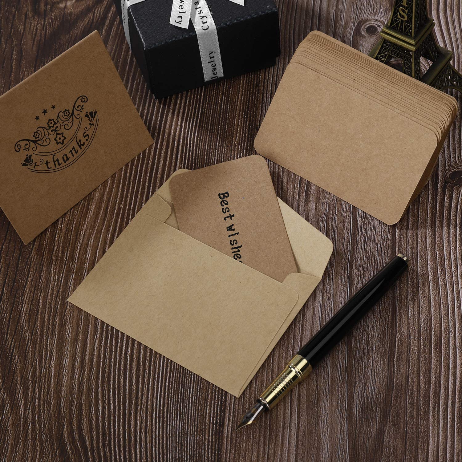 50 Pieces 350 Gram Blank Kraft Paper White Cardstock Paper Business Card Craft Cardboard Word Card DIY Card Stationery