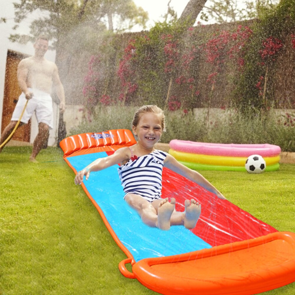 Pvc Enkele Surf Glijbaan Outdoor Gazon Sprinkler Mat Kids Zomer Backyard Outdoor Water Spel Speelgoed Voor Kinderen Volwassen