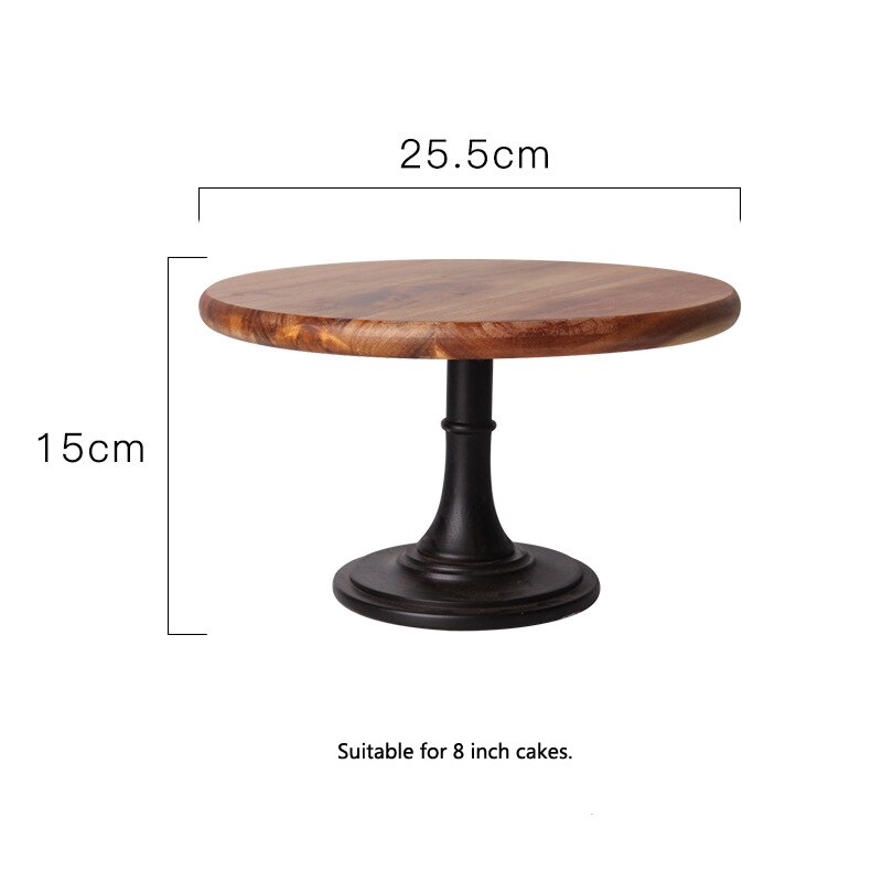Paleta de madera para tartas, postres, base alta, plato para bodas, cumpleaños, exhibición de postres, estante de decoración, Bandeja de postres, soporte para pastel, herramienta: 8 inches