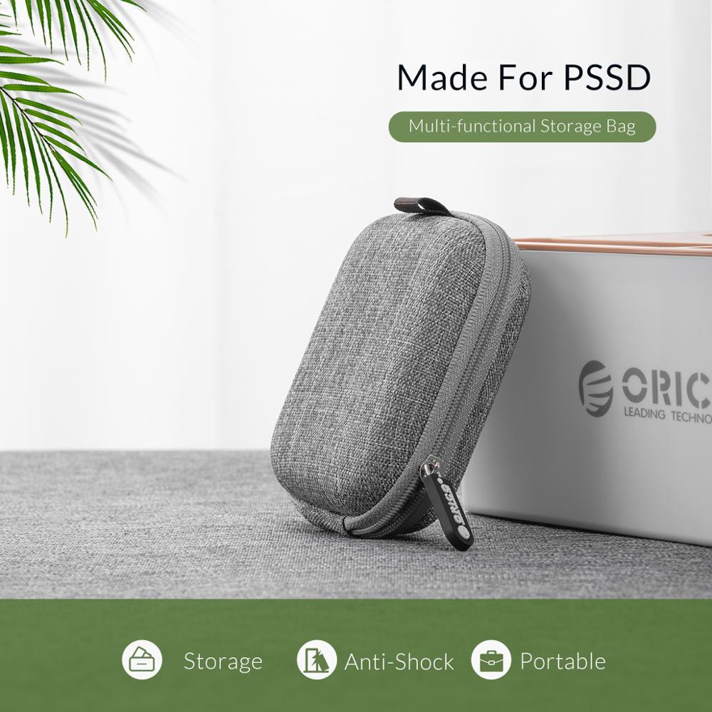 ORICO, funda externa SSD, bolsa de protección PSSD para unidad portátil de estado sólido/auricular/disco U/Cable de datos/caja portátil de disco duro