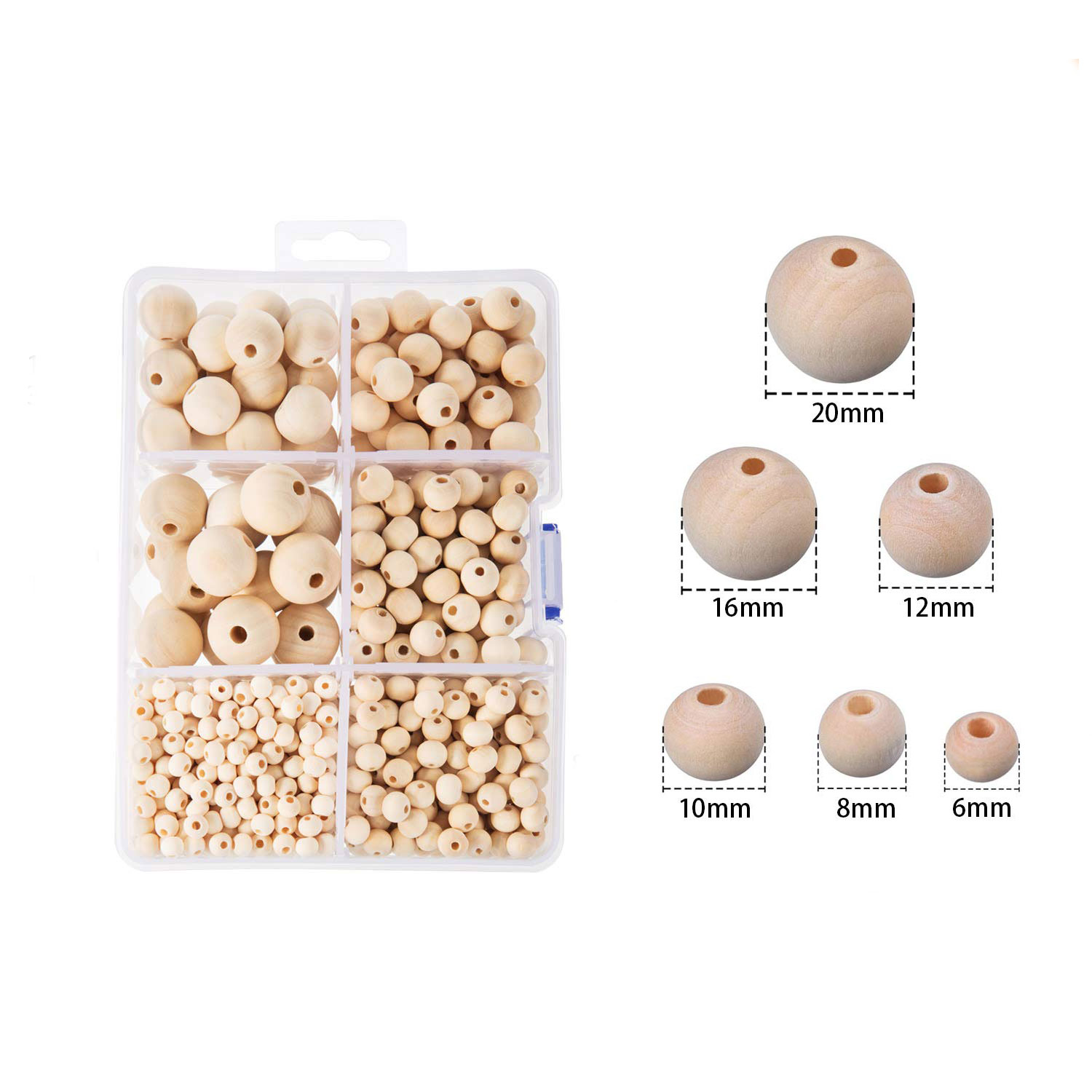 5 ~ 20mm nowe naturalnie drewniane koraliki drewniane okrągła kula drewno Spacer koraliki dla Craft DIY luźne drewniane koraliki na wyrób biżuterii bransoletka