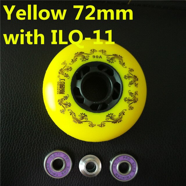 branded SCHAATSEN 3rd 90A inline skates wiel remmen roller blade rodas slide schaatsen ruedas voor sliding paiting: 72mm Yellow ILQ11