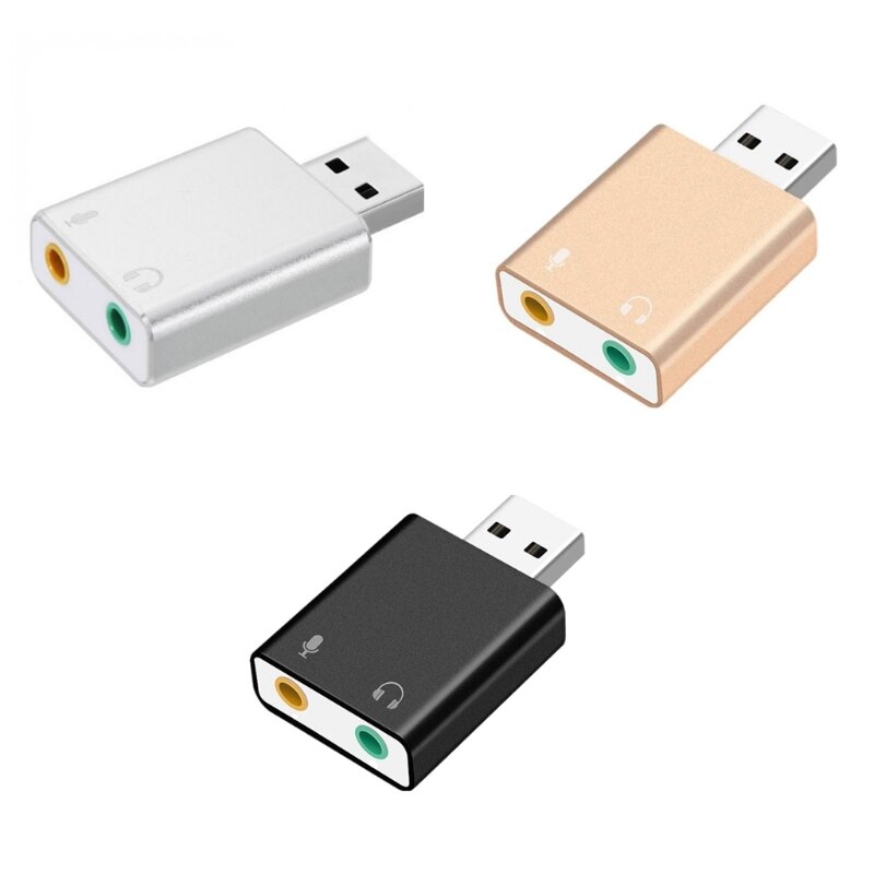 USB Input to 3.5mm TRS Headphone or Mic 3.5mm TRS Microphone to USB 2.0 Stereo Audio External Sound Card Adapter Convert
