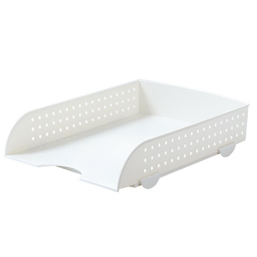 Large Capacity Premium A4 Paper File Organizer Plastic Rack Document Tray for Household:  White