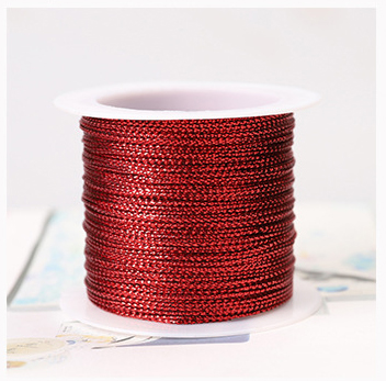 Diy guld / sølv / rødt reb reb med bånd reb label line armbånd til fremstilling af tøj 20 m 1 mm tag reb: Gules 20m