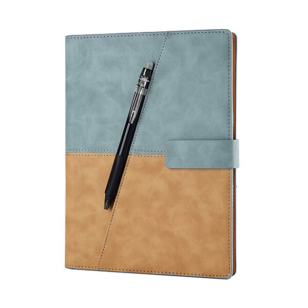 Elfinbook x læder smart genanvendelig sletbar notesbog mikrobølge bølge sky slette notesblok notesblok foret med pen: Himmelblå
