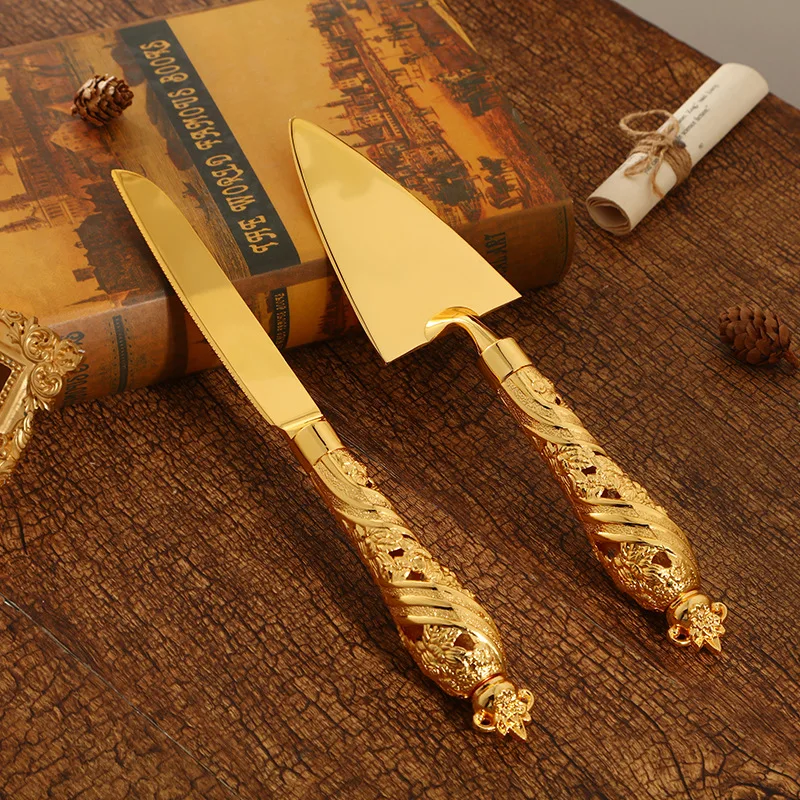 2 Stuks Bruidstaart Mes en Schop Pizza Broodmes Bruiloft Benodigdheden Taartmes Driehoek Brood Schop Bakken Tools: WHITE
