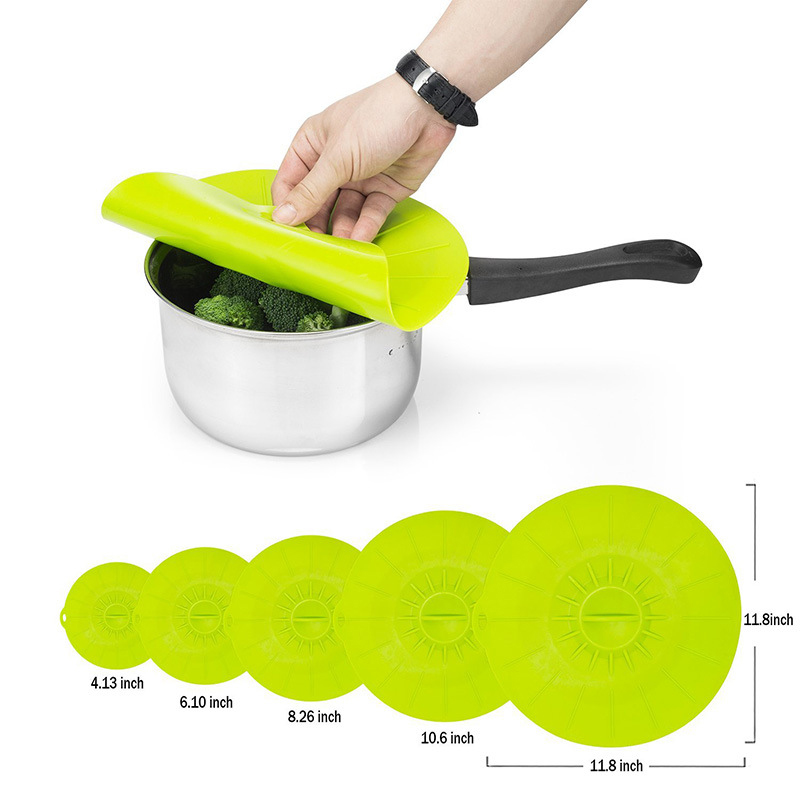 1PC Cooking Pot Pan Lid Cooking Tools Reusable Multifunction Fresh Keeping Microwave Bowl Cover Silicone Kitchen Gadgets