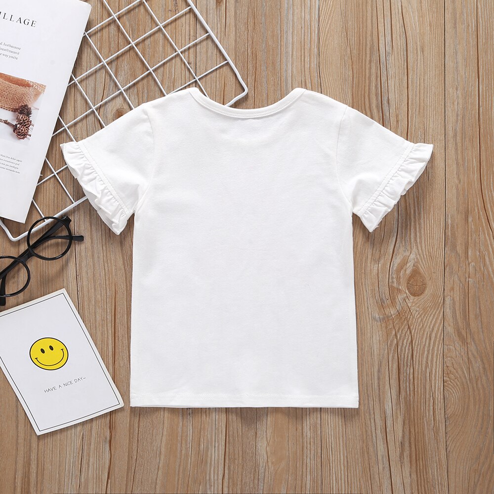 Småbørn baby piger tegneserie flamingo t-shirt baby piger flæseærmer basic t-shirts toppe