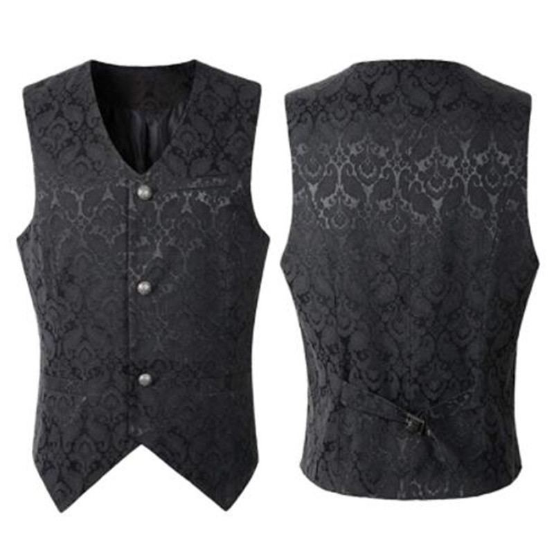 Steampunk gilet Steampunk veste victorienne sans manches gothique brocart gothique Vintage gilet: 3 / L