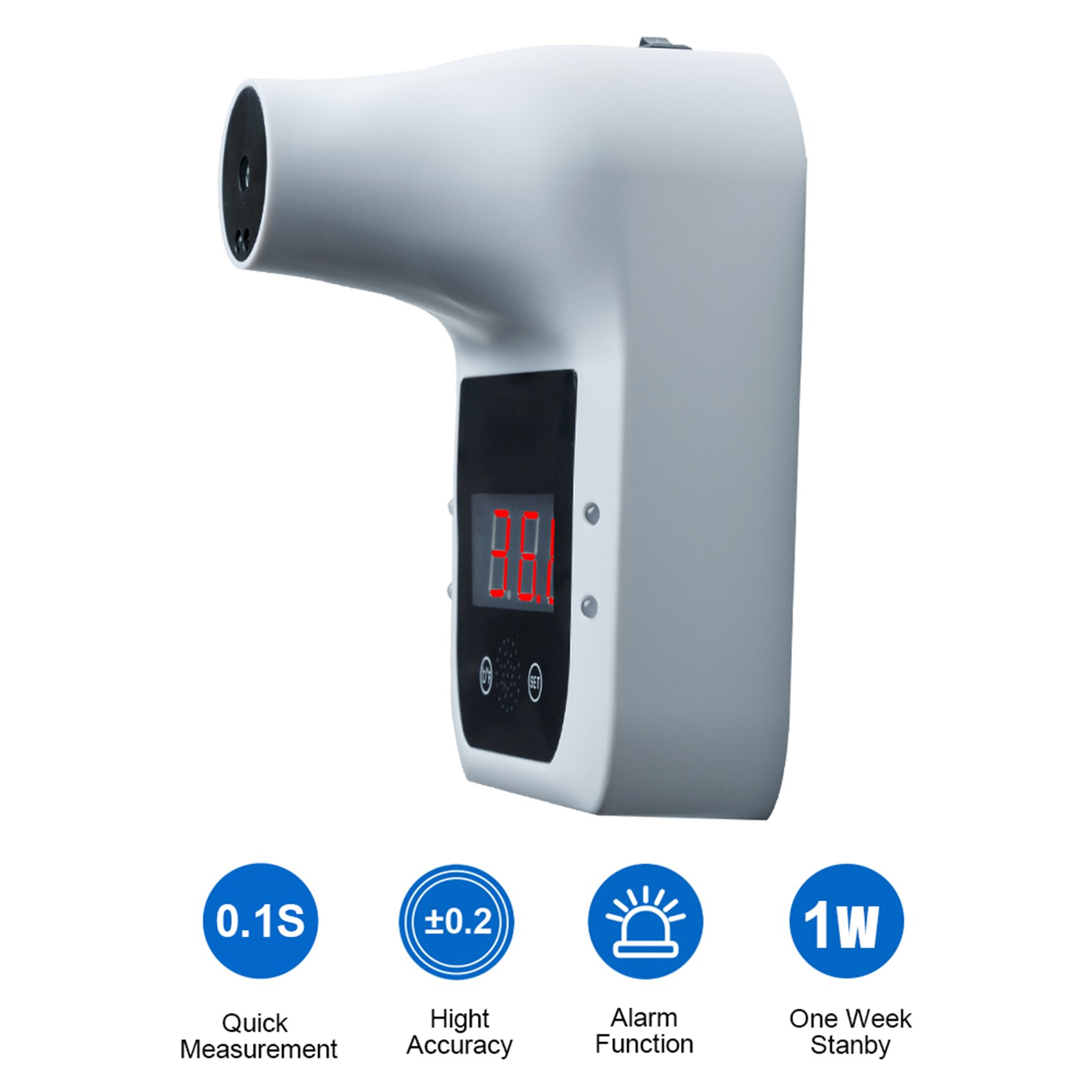 Wall Mounted Thermometer Non-contact Infrared Thermometers Outdoor Wall Temperature Sensor Digital Thermometer With Fever Alarm