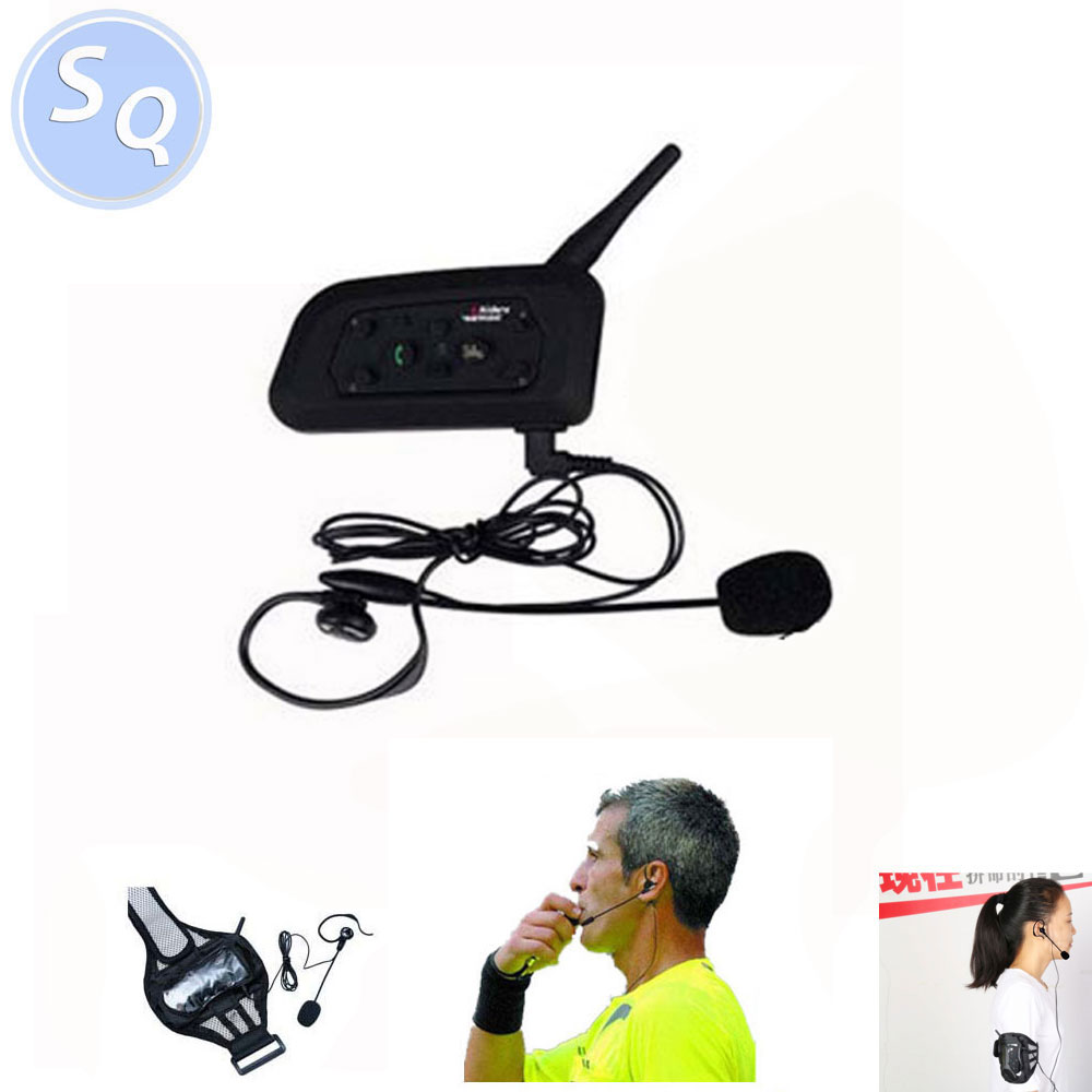 1 V6 Fußball Schiedsrichter Ref-comm Headset Coach Headset Judger Schiedsverfahren Walkie Talkie-ohrhörer für Fußball schiedsrichter