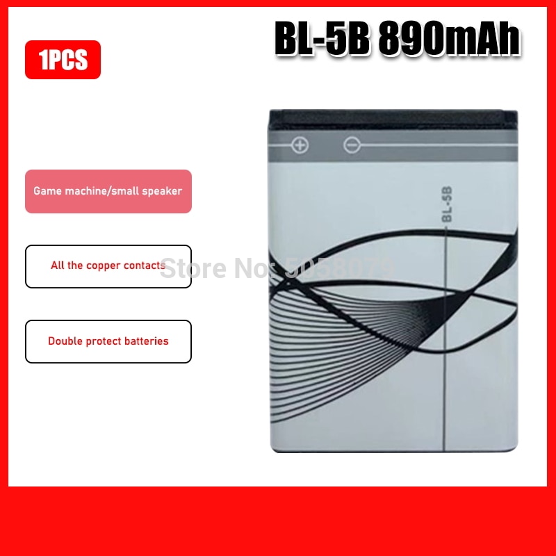 1PC Phone Battery Replacement Mobile Phone Battery BL-5B BL5B BL 5B Batteries for Nokia 5300 5320 N80 N83 6120C 7360 3220