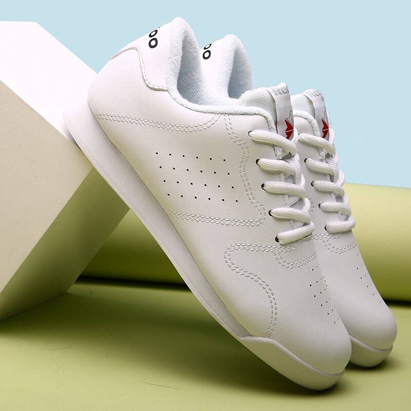 Kids 'Dans Sneakers Jongens Meisjes Professionele Witte Kant-Up Ademend Concurrerende Aerobics Schoenen Cheerleading Schoenen Sport Schoenen