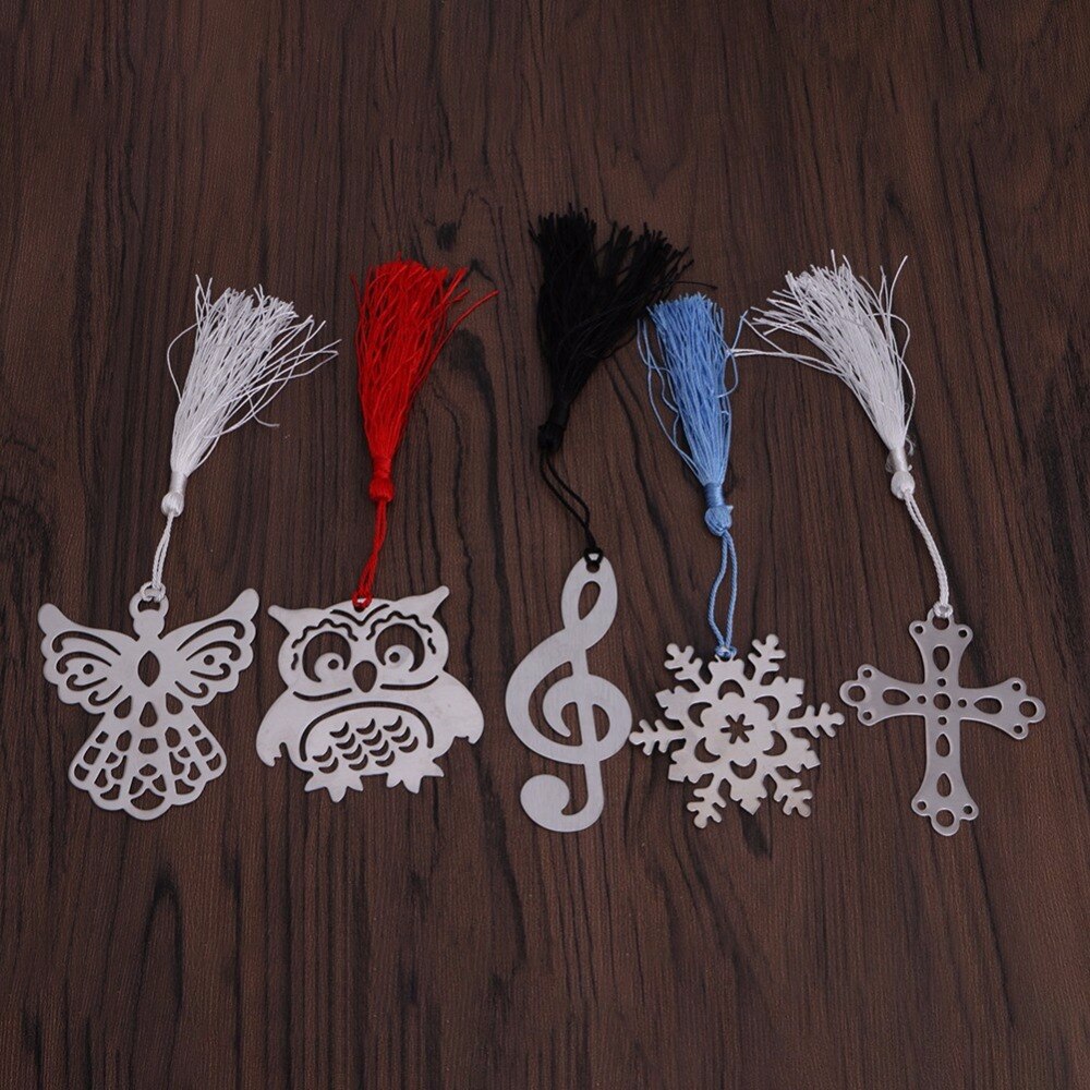 1PC Mini Stylish Bookmark Stationery Silver Color Metal Bookmarks Style