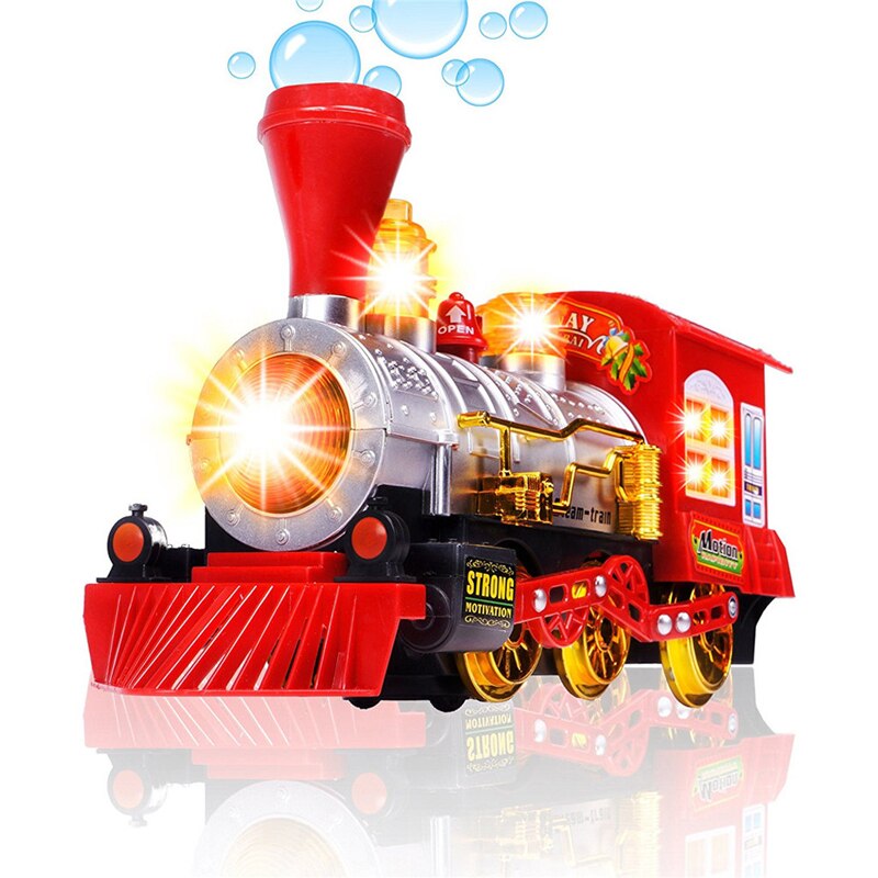 Magic Train Locomotive Engine Car Bubble Machine Toys Kids Bubble Toys Children Battery Make Light Sound Bubble Toys