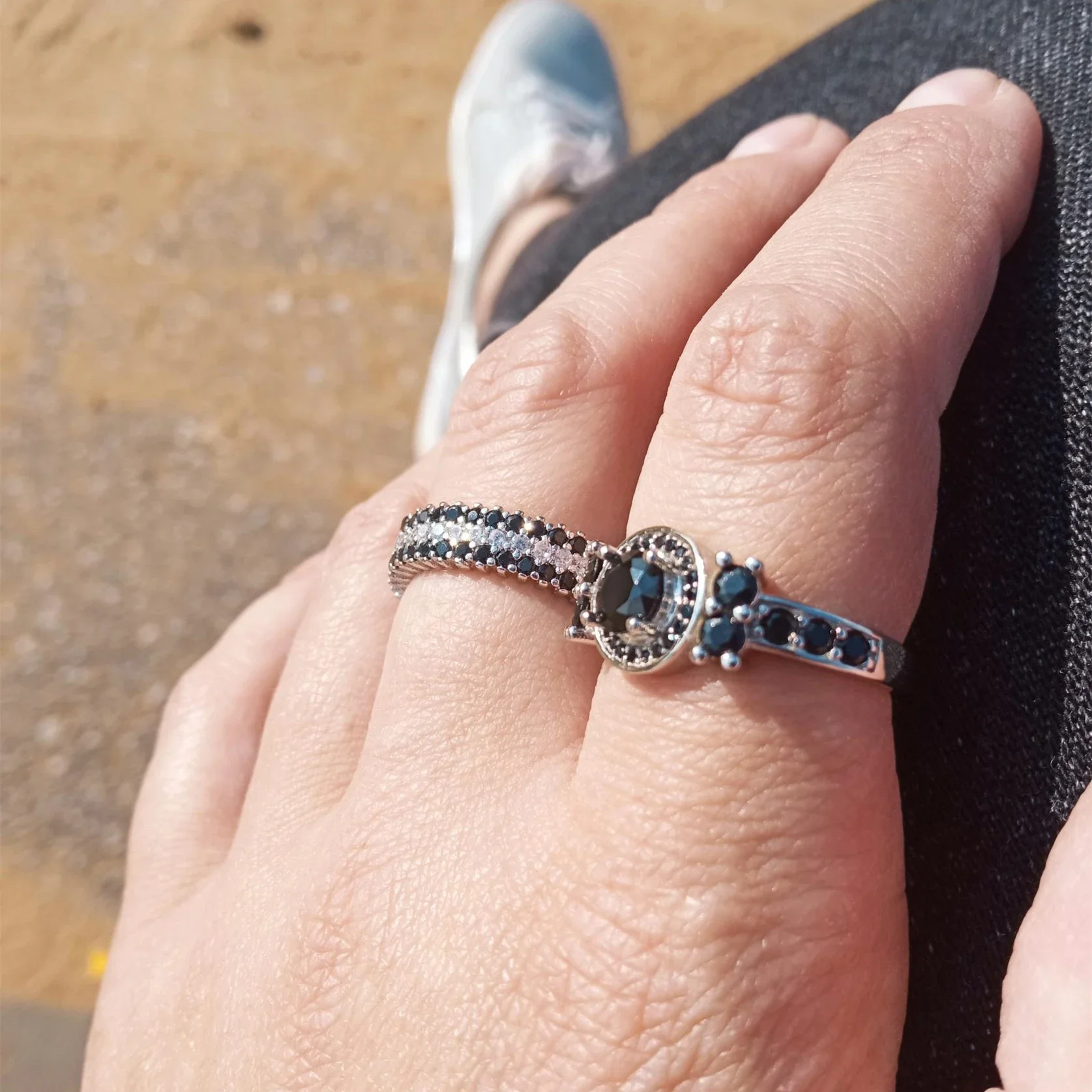 SODROV Dames Zwarte Ring Trend Gothic Accessoires Sieraden Ringen voor Vrouwen Bruid Wedding Band Vrouwen Sieraden