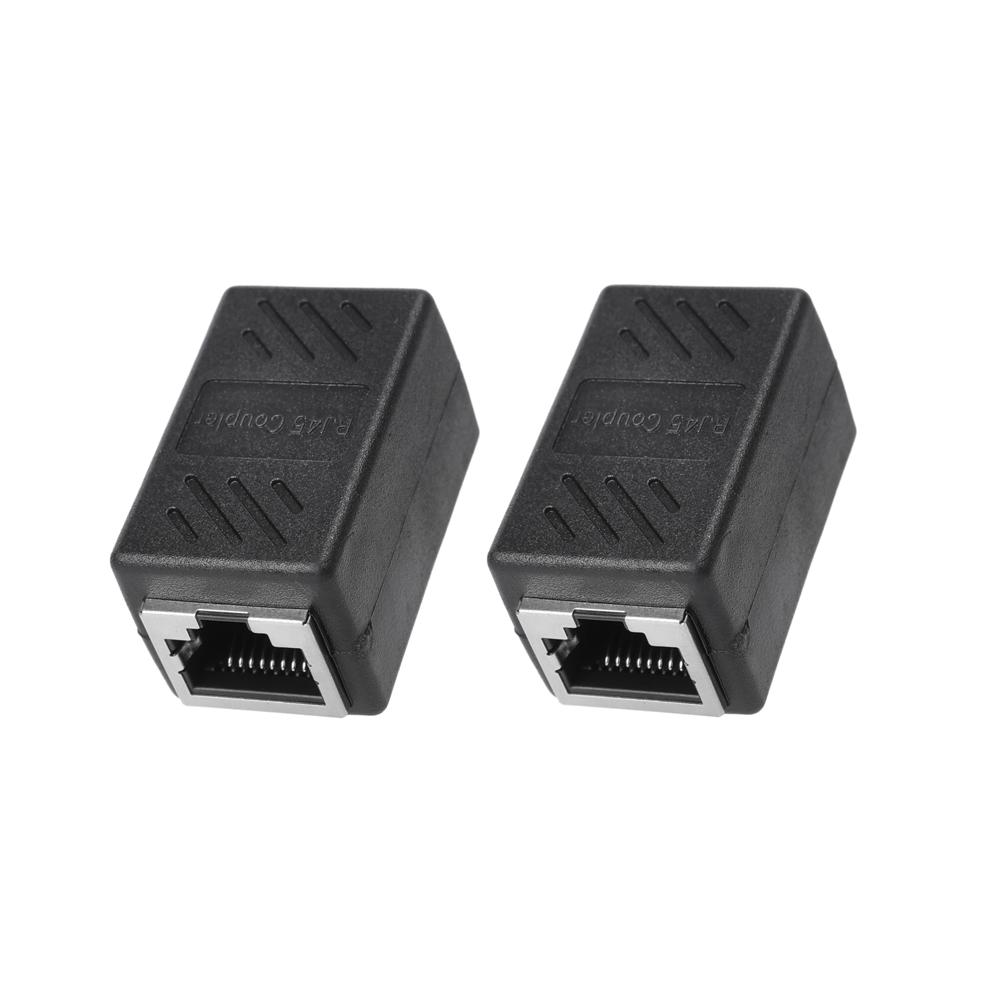 Female To Female RJ45 Ethernet Extender Extension Wire Cord Cable Network Adapters Connector for Internet Coupler Converter: Red