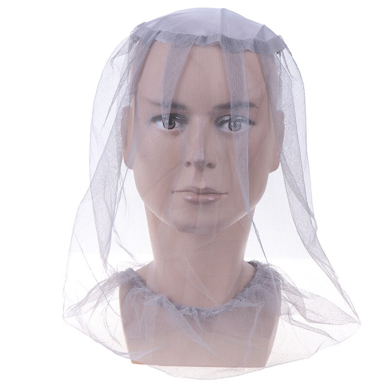 1pcs Midge Mosquito Insect Hat Fishing Bug Mesh Head Net Face Protector Travel Camping Mosquito Net Mesh Net Hat Mosquito Mesh: Gray