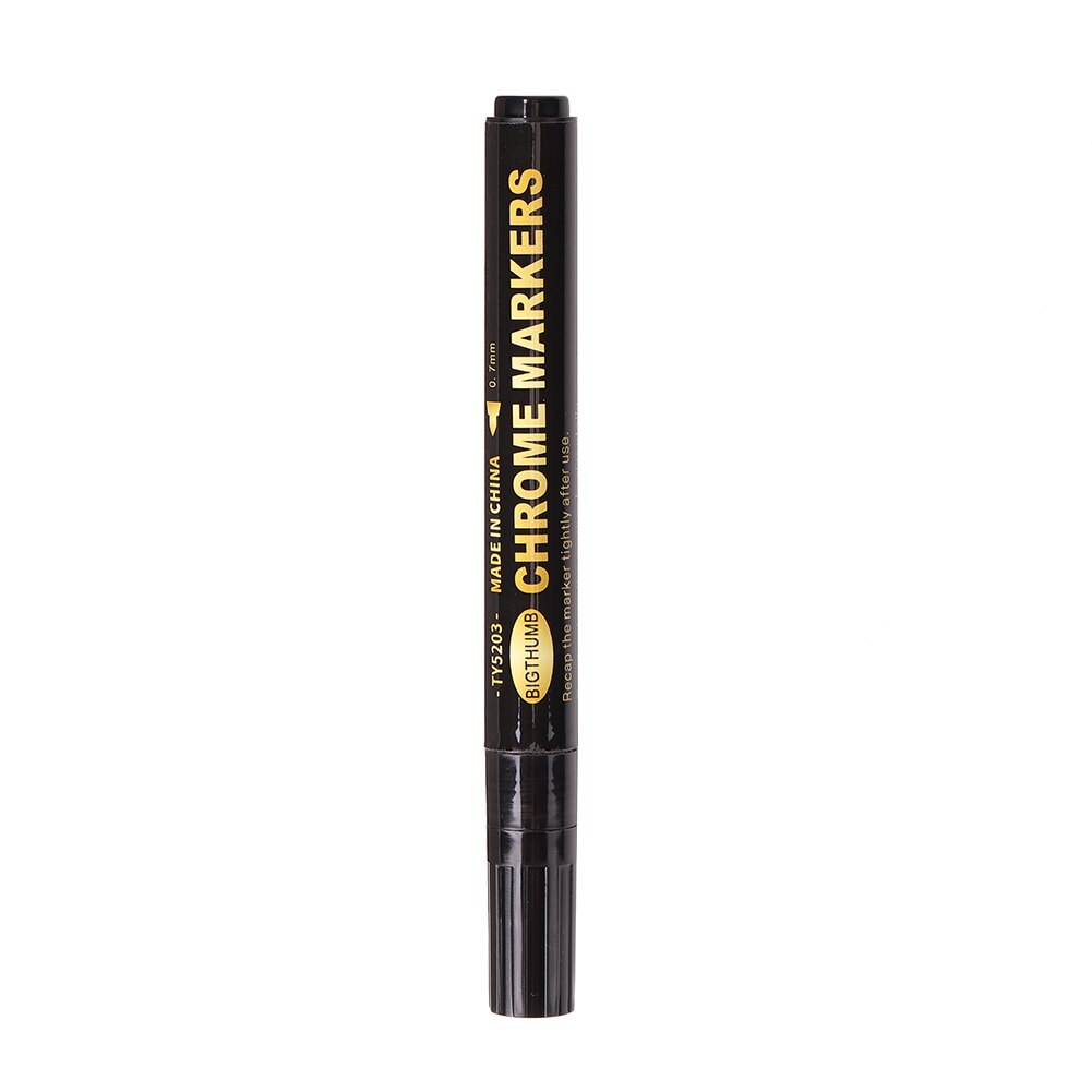 Rotulador de espejo para manualidades, acabado cromado metálico con rotulador, resistente a los rayos UV y al agua, para garabatos: 3mm Gold