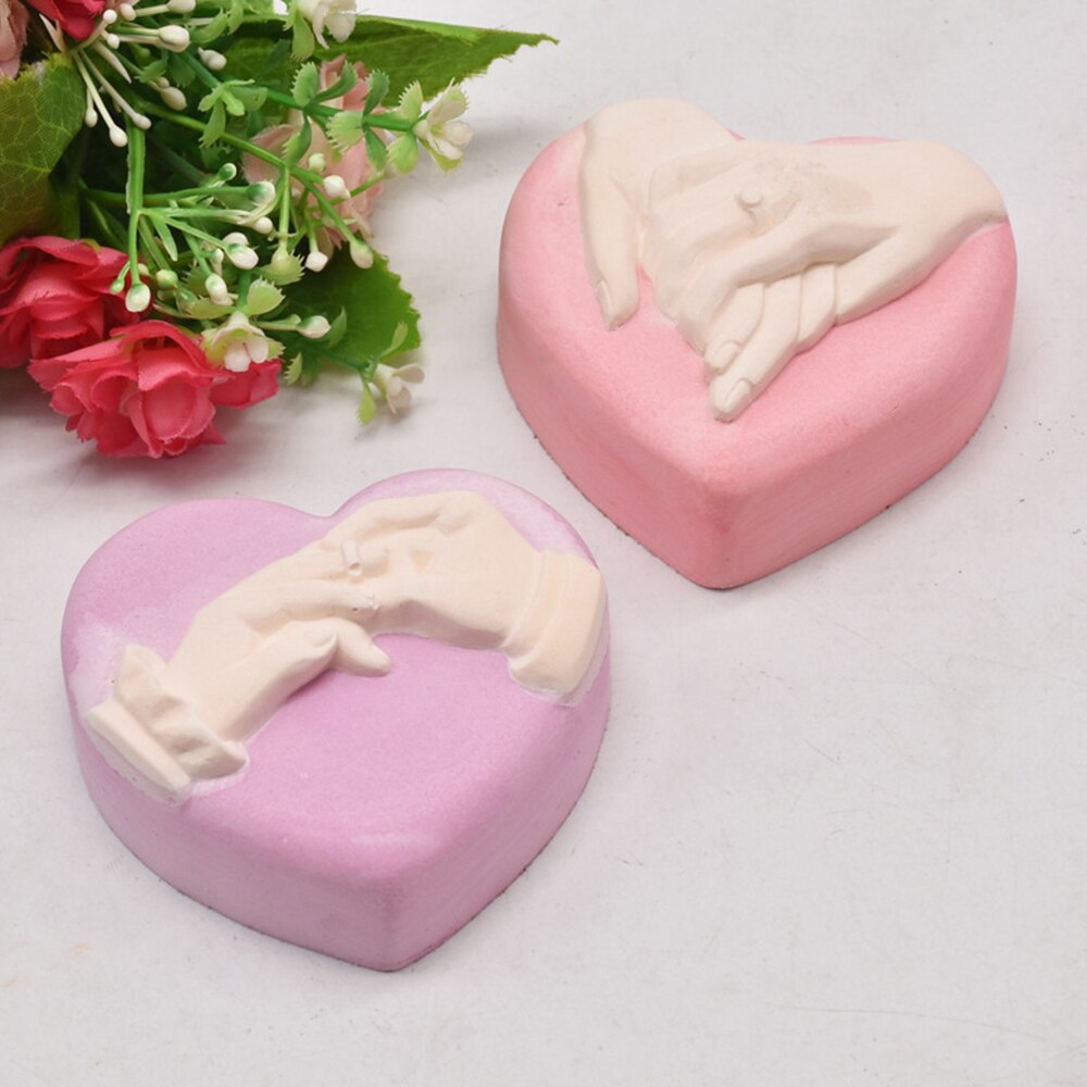 3d Hart Vorm Hand In Hand Handgemaakte Flexibele Siliconen Zeep Mal Zeep Zeep Maken Levert Chocolade Mold Cake Decor