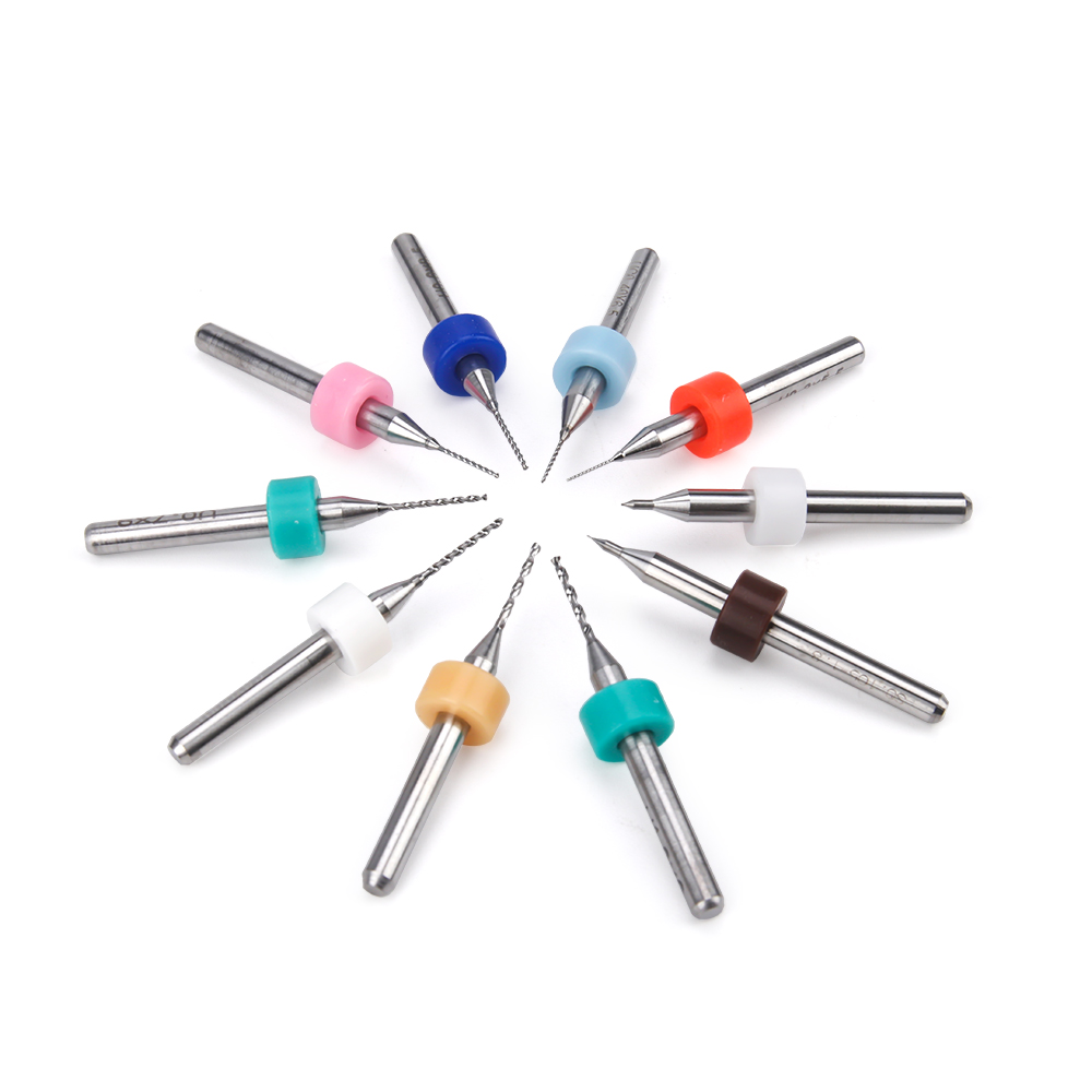 10 stücke/einstellen 3,175mm PCB Wolfram Stahl schneider 0,1mm-1,0mm Mini Bohrer Hartmetall Fräsen Router CNC Bohrer Bits für Fräsen Werkzeuge