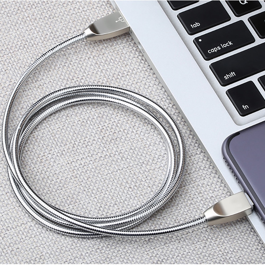 Metalen Snelle USB Opladen Data Sync Kabel voor iPad 4 mini 2 voor iPhone 5 s 6 7 8 plus X Intrekbare Telefoon Oplader Kabel