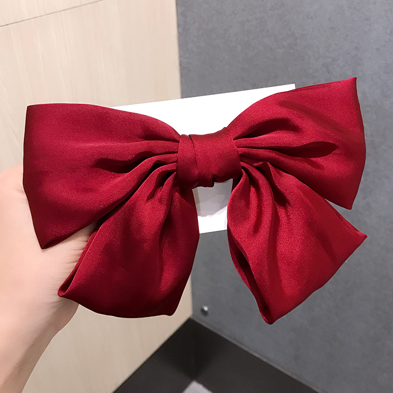 Große rote Schleife elastische Haarbänder süße schöne Clip Temperament Mädchen Schleife Haarnadel Stirnband Haarschmuck japanische Kopfschmuck: Grau