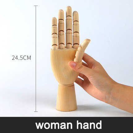 Holz Mannequin Hand Zeichnung Skizze Modell Puppe Mit Stand Beweglichen Gliedmaßen Menschliches Künstler Modell Hause Figuren Miniaturen Dekor: Frau Hand