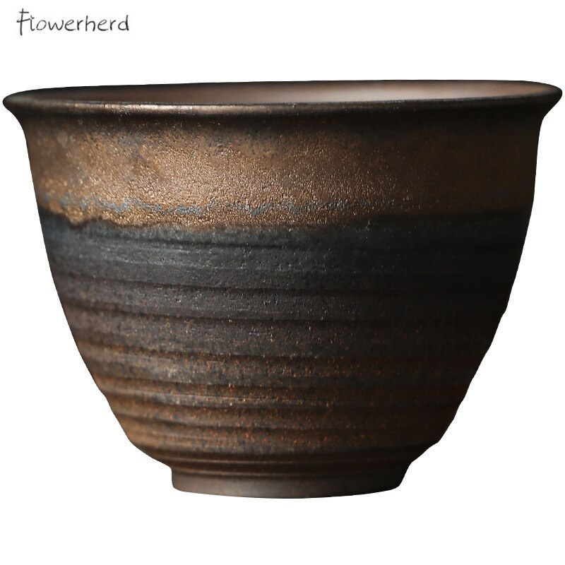 Japanese Style Gilt Ceramic Tea Cup Teaware Kung Fu Tea Set Cup Retro Home Tea Bowl Tea Cup Set