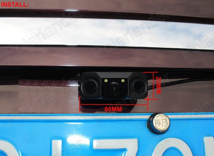 3 in 1 LED Car auto reverse camera Parking Sensor Rear View Parking Camera 2 Sensors Indicator Bi Bi Alarm 4.3 inch HD monitor