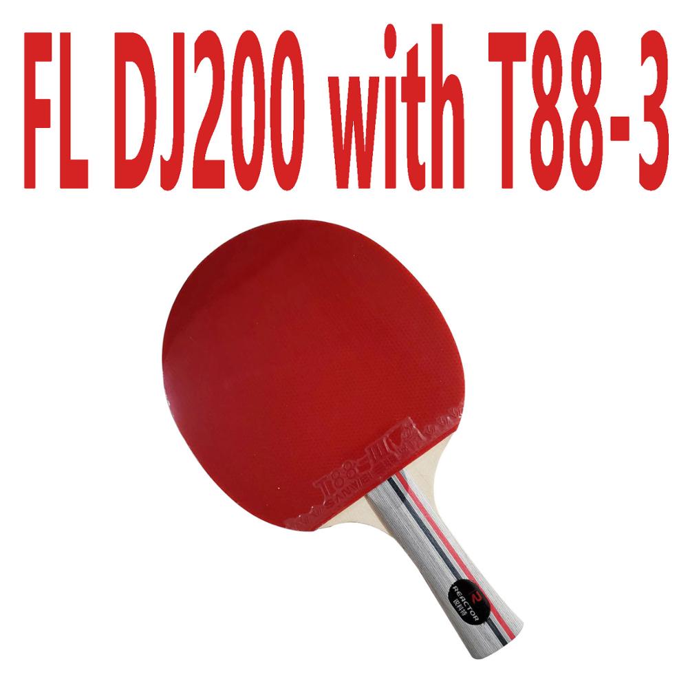 Table tennis racket Reactor DJ200 table tennis blade with 2Pieces Sanwei T88-III Corbor Table Tennis pingpong rubber: FL DJ200 T88