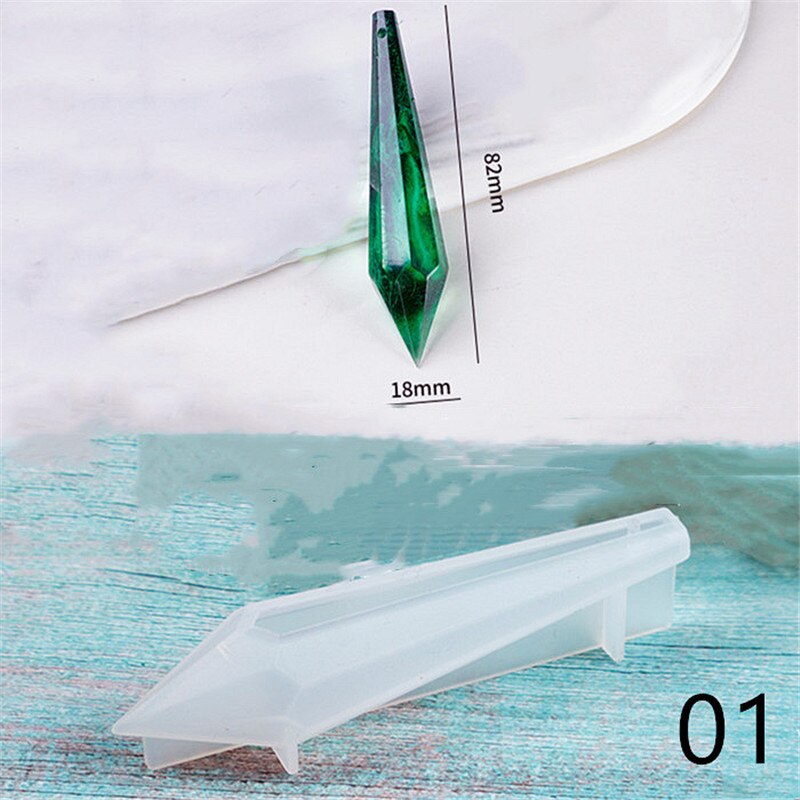 SNASAN Crystal pendulum wisiorek z otworem silikonowe formy narzędzie jubilerskie żywica epoksydowa UV formy suszony kwiat żywica dekoracyjne rzemiosło: 01