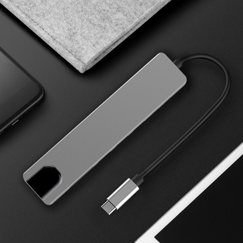 8 in 1 usb 3.0 höghastighetsportar typ-c hub usb-c  to 4k 30hz hd laptop  rj45 gigabit ethernet nätverk pd hub