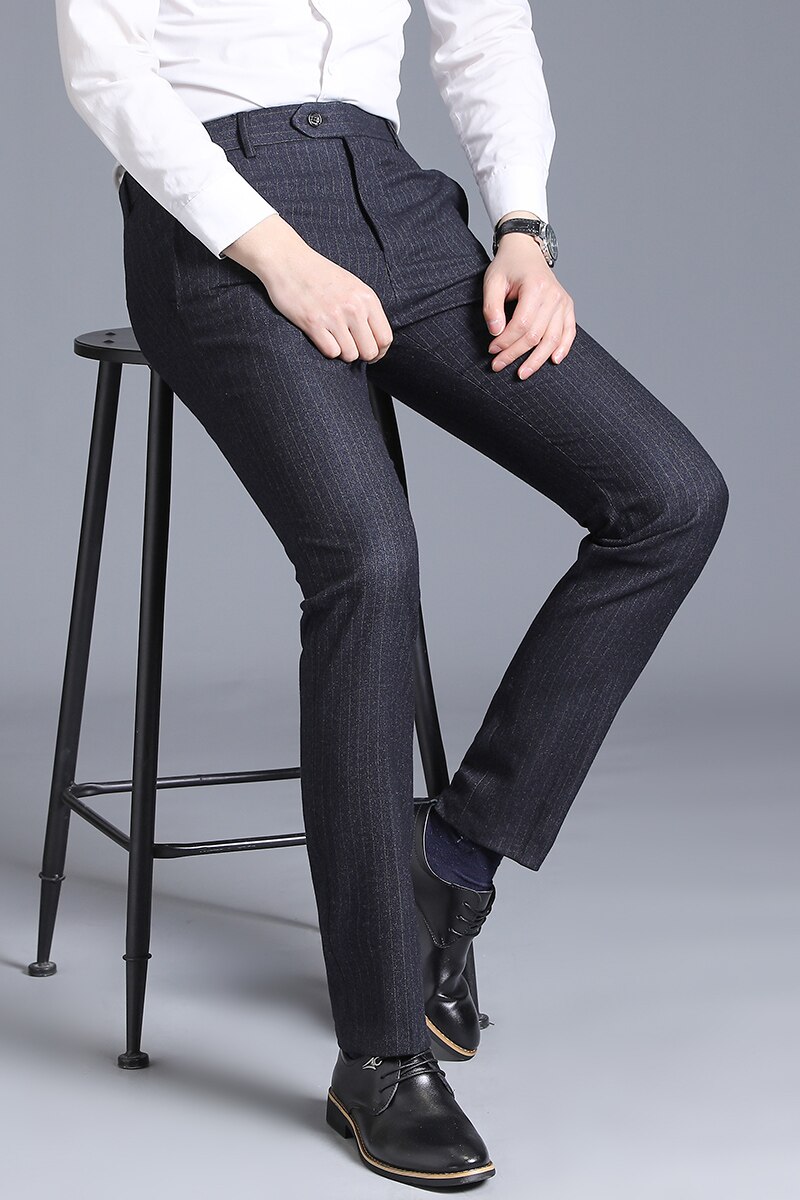 Hommes Slim Fit costume Pantalon formel mariage affaires Pantalon droit homme Pantalon gris bureau robe Pantalon hommes Pantalon Hombre 29-38