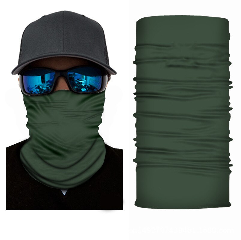 Unisex 7 farve polyester ansigtsskærm maske sport hals gamacher tørklæde sømløs ensfarvet ridning magisk hovedbånd: S04