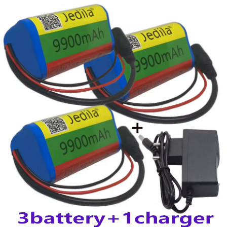 .12V.9900 mAh.3S1P.Batterie Au Lithium.18650.Batterie Au Lithium Pack Schutz vor wiederaufladbar.1A Ladegerät.: Schwarz