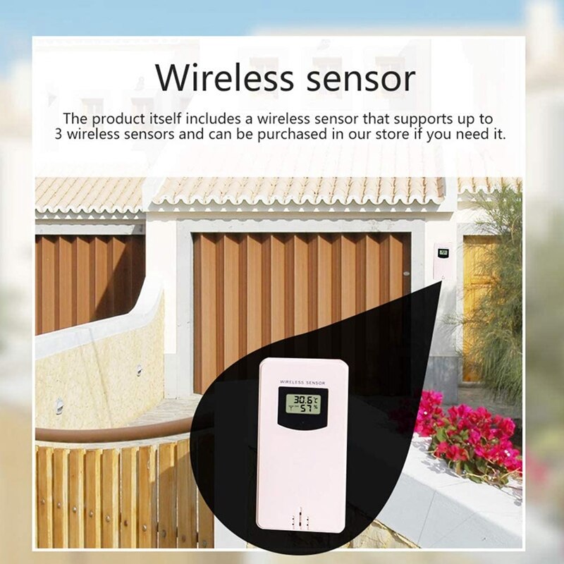 WiFi Weather Station APP Control Smart Weather Monitor Indoor Outdoor Temperature Humidity Wind Speed Functions
