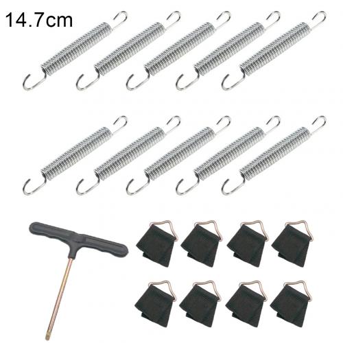 9-16.5cm Replacement Stainless Steel Trampoline Springs T-Hook V-Ring For Circular Trampoline Jumping Bed Accessories Kit Set: 147mm