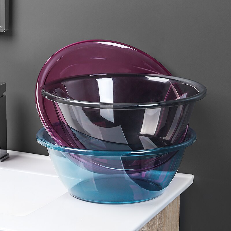 Transparent Wash Basin Home Bathroom Toilet Wash Basin PET Material Thicken Plastic Basin Wash Clothes Pots Cleaning Supplies