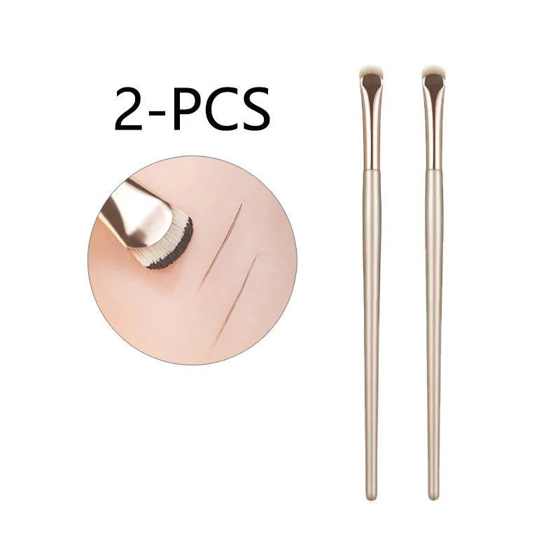 Pincel delineador de ojos con hoja mejorada, pincel plano para cejas de ángulo fino ultrafino debajo de los ojos, pincel de maquillaje, pinceles para detalles precisos: violet