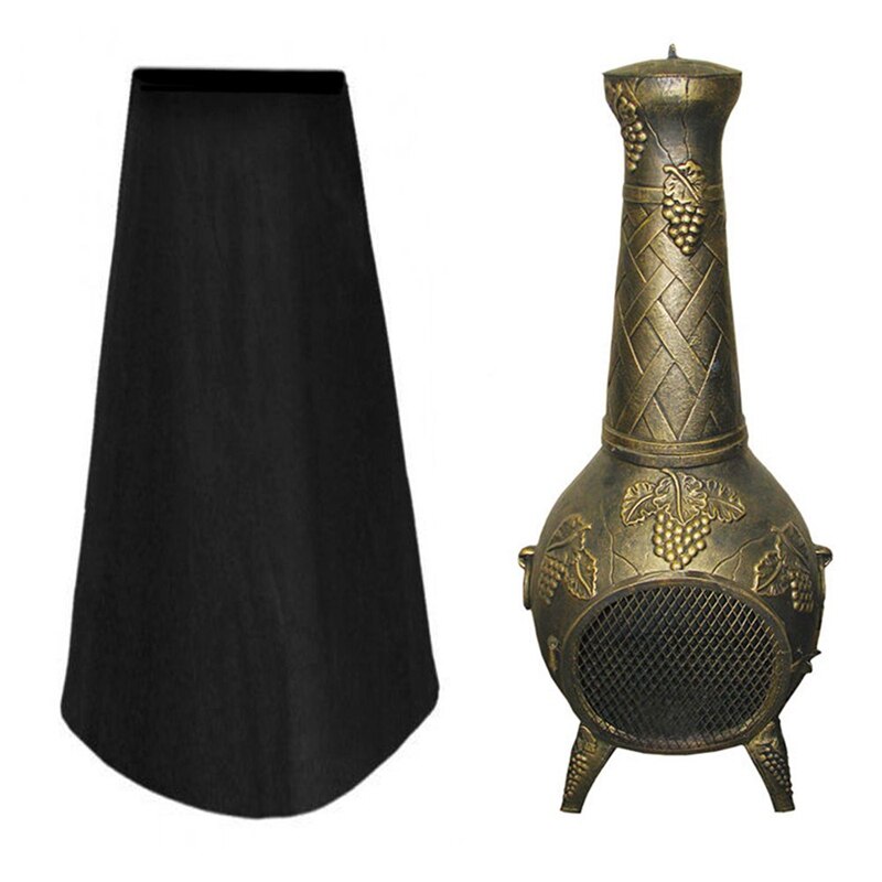 Grote Chimenea Cover Waterdichte Ademende Oxford Stof Outdoor Tuin Patio Heater Cover (122X21X61 Cm) -Zwart