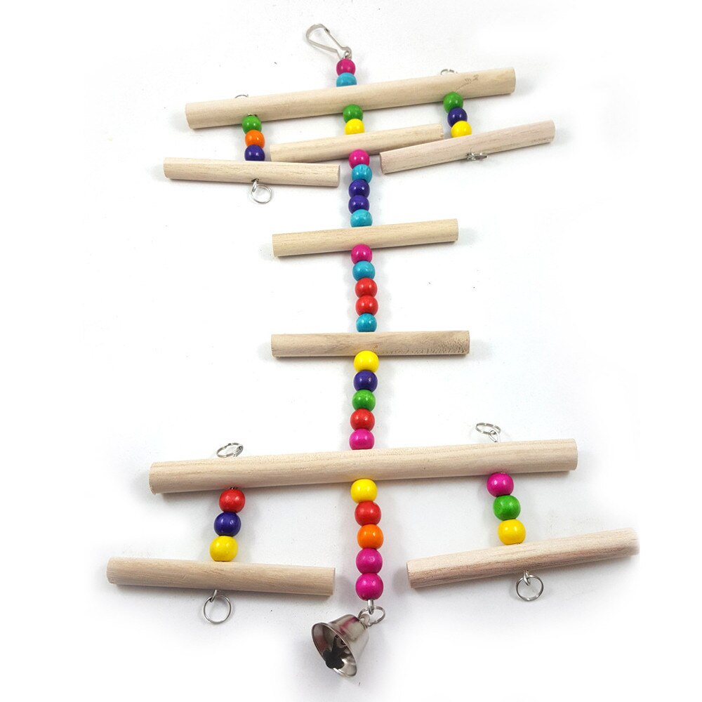 Support de perroquet en bois, oiseau debout avec cloche, jouets griffes barre de broyage #20