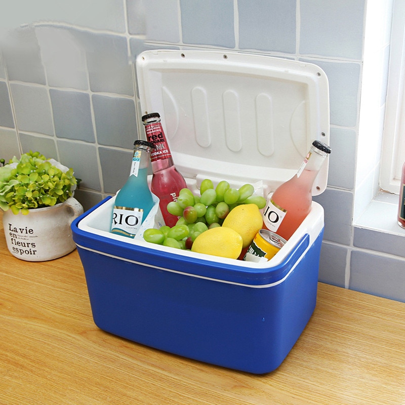 13L Mini Dual Use Car Refrigerator Home Freezer Thermal Heat Preservation And Cold Icebox Portable Travel Camping Cooler Box