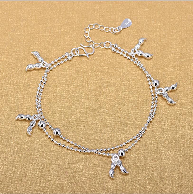 Everoyal Trendy Pinda Zilveren Enkelbanden Voor Vrouwen Festival Charm Meisjes 925 Sterling Zilveren Armband Sieraden Vrouwelijke Lady Bijou