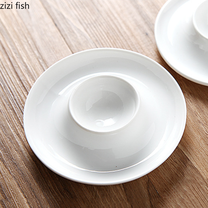 Zuiver Wit Keramische Plaat Eiertray Eierdopje Ei Rack Opslag Lade Keuken Opslag Servies Specialiteit Platen Schotel Kom Dessert